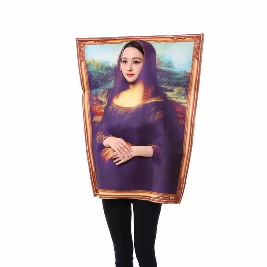 Hot Sale Halloween Mona Lisa COS Party Costume Funny And Funny Cartoon Mural Painting Costume Activity Performance Clothing