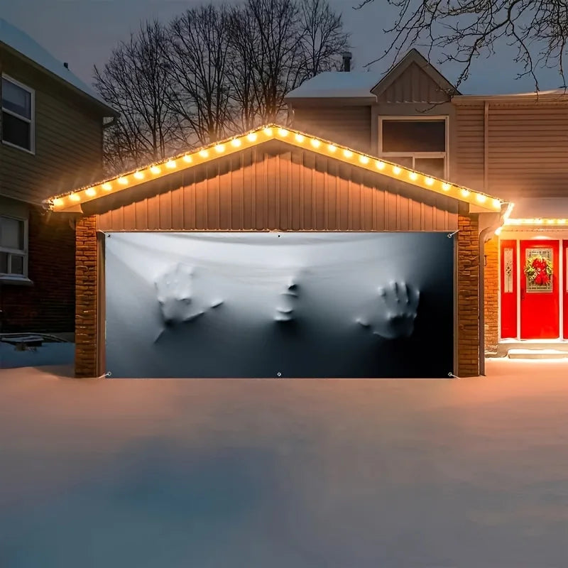 Halloween Horror Garage door banners, no need for power outdoor decorations, holiday party backgrounds and patio Halloween