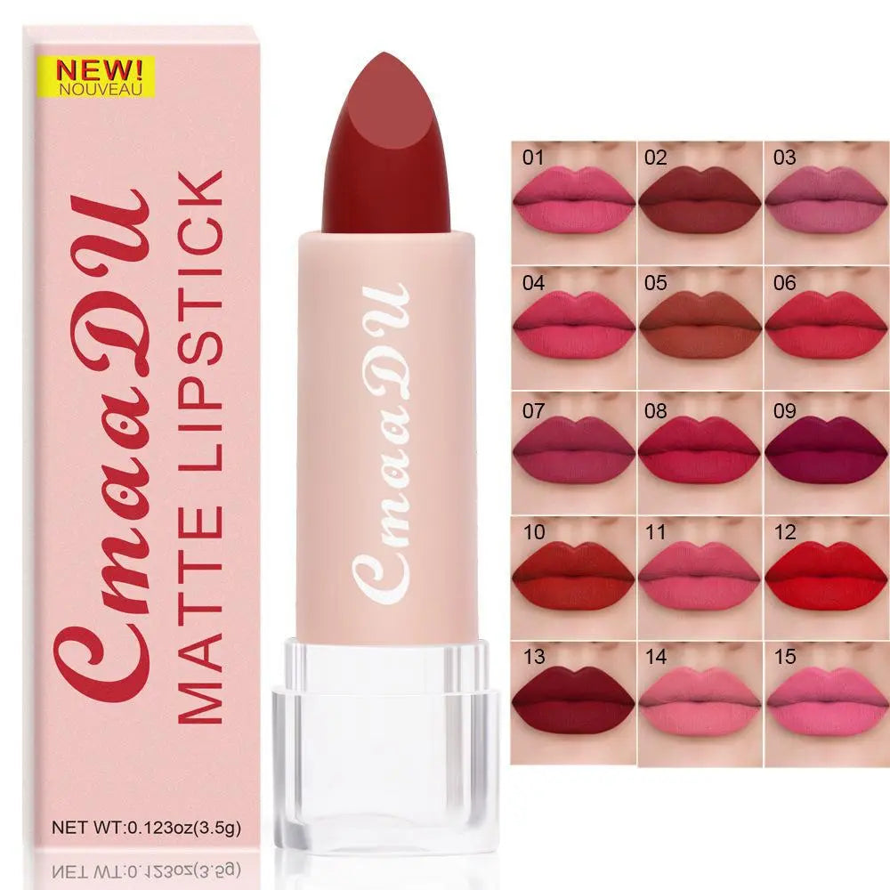 12 Color Lipstick Lip Makeup Sexy Woman Velvet Matte Lipgross Tint For Lips Long Lasting Waterproof Non-stick Cup Lip Cosmetics