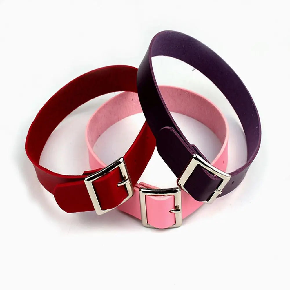 Fashion Gothic Punk Collar Necklace PU Leather Choker Necklace Buckle Collar