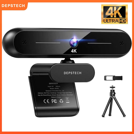 DEPSTECH DW40 4K HD Webcam 8MP Auto Focus USB Web Camera with Microphone Webcamera for Laptop PC/ Video Call/ Zoom/ Streaming