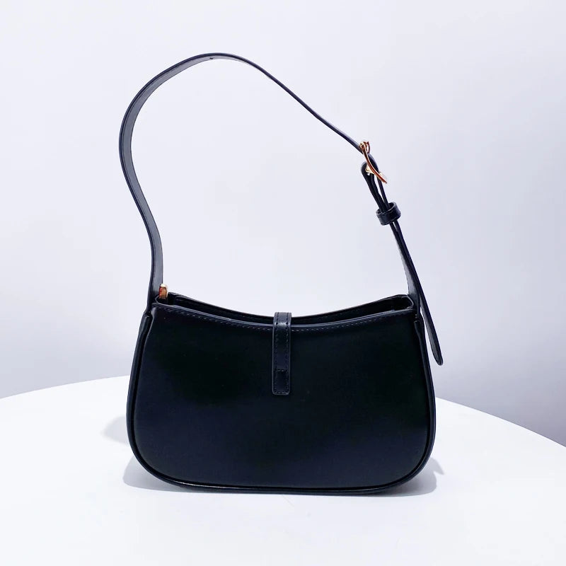 Square Black Underarm Bags For Women Luxury Designer Handbags And Purses 2024 New In Classic Simple Commuting Ladies Shoulder