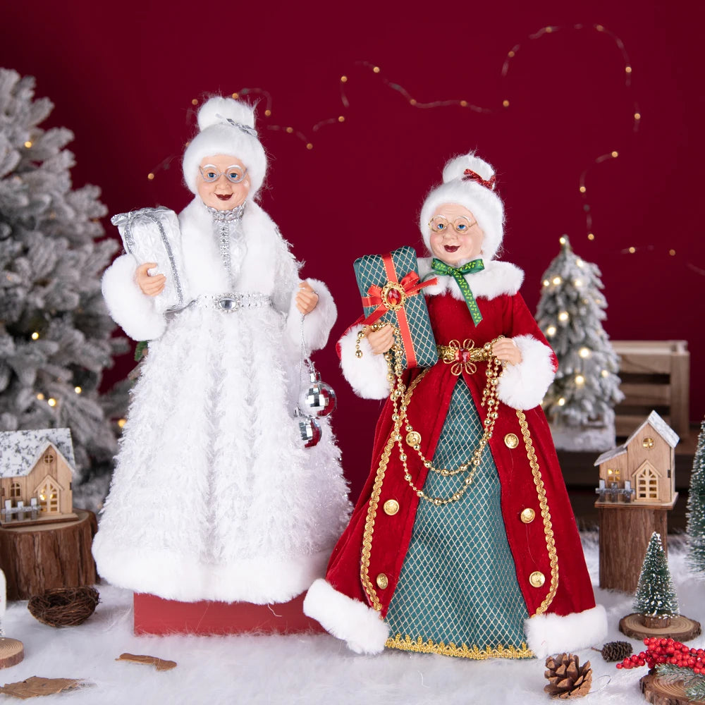 Santa Claus Granny Doll 50cm Standing Santa Claus Ornament Christmas Scene Doll Decoration 2024 Christmas Gift For Children