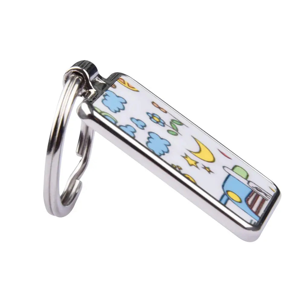 10/5pcs Sublimation Blanks Keychains Metal Round Key Rings for Heat Press Rectangle Round 2 Shape