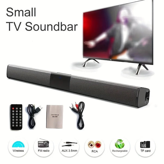 20W Wireless BT Soundbar: Enjoy Home Theater Surround Sound With PC, TV, AUX, TF, FM Radio & More!