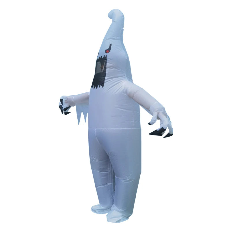 Adult Funny Inflatable White Ghost Cosplay Clothes Mascot Halloween Carnival Party Costumes