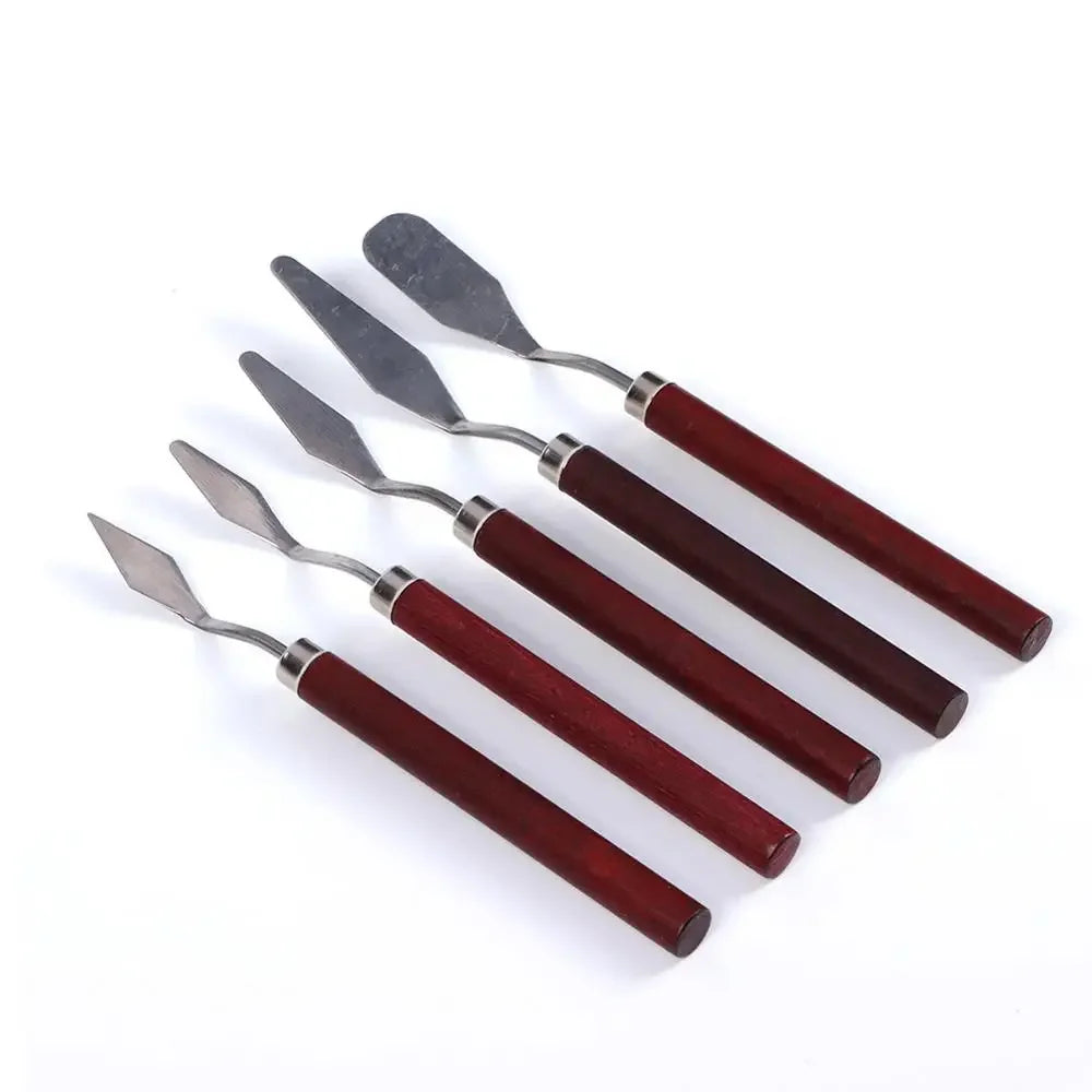 Durable 5Pcs/set Professional Stainless Steel Spatula Kit Palette for oil Knife Fine Arts Painting Hand Tool Set Flexible Blades