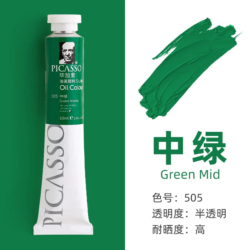 170ml LargeTubes Oil Paint Non-Toxic Excellent Tinting Strength, Mixable for Canvas Painting Artist Beginners DIY Art Supplies