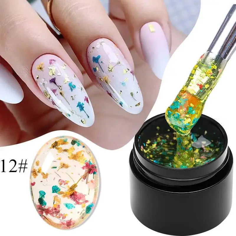 Mtssii 8ml Clear Non Stick Hand Solid Extension Nail Gel Polish 3D Carving Flower Nail Art Building UV Gel Acrylic Varnish