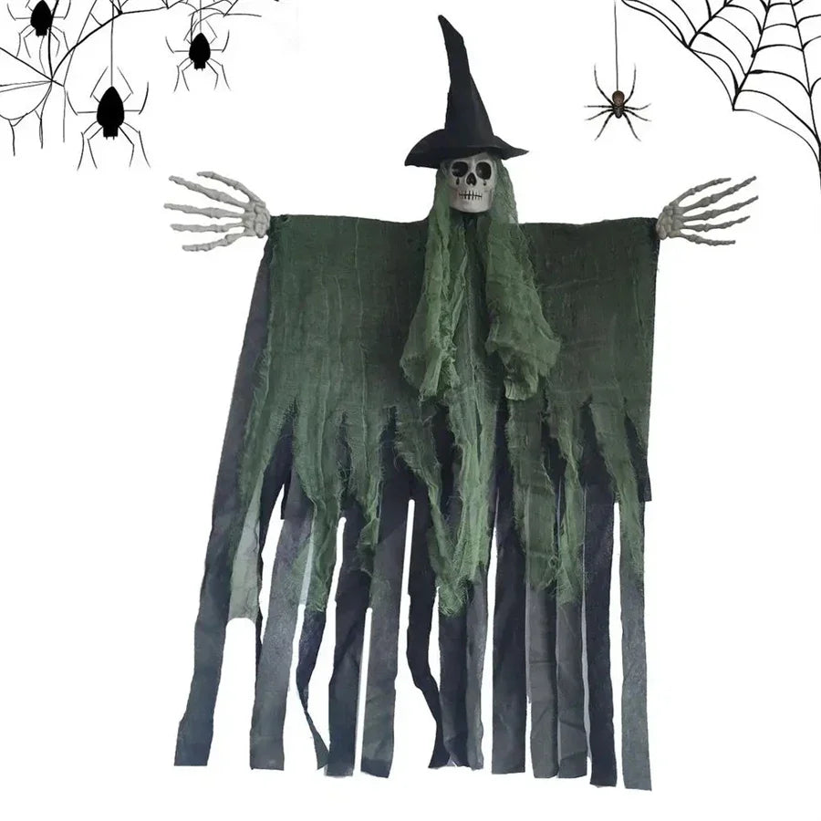 Halloween Hangable Skeleton Ghost Hangable Flying Witch Yard Garden Lawn Decor Scary Decor For Outdoor Indoor Halloween Decor