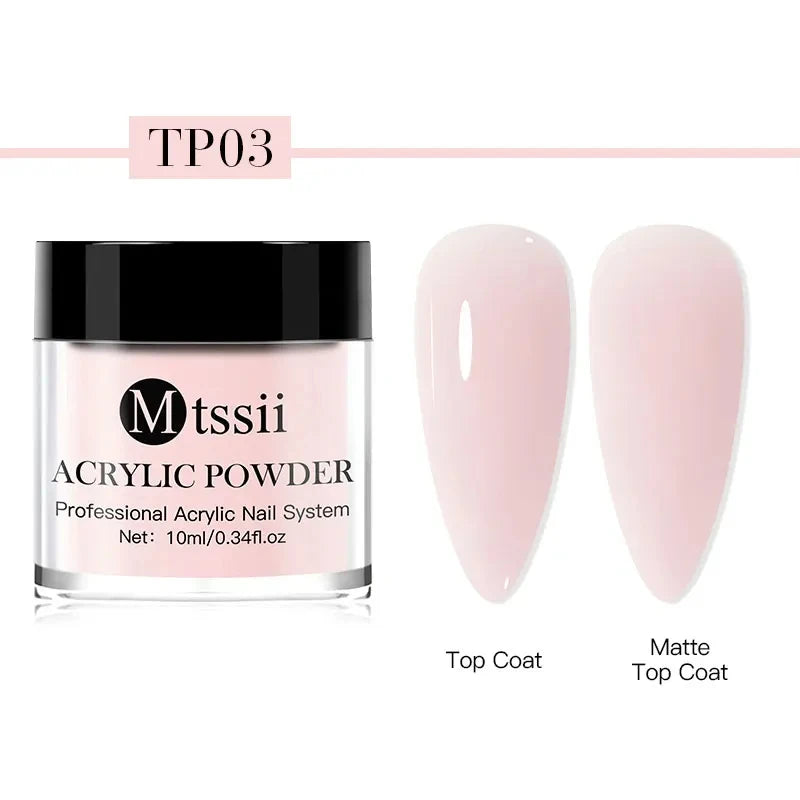 Mtssii 10g Acrylic Powder Pink Clear White Acrylic Nails Professional Polymer For Nail Extension No Need Lamp Cure Nail Supplies