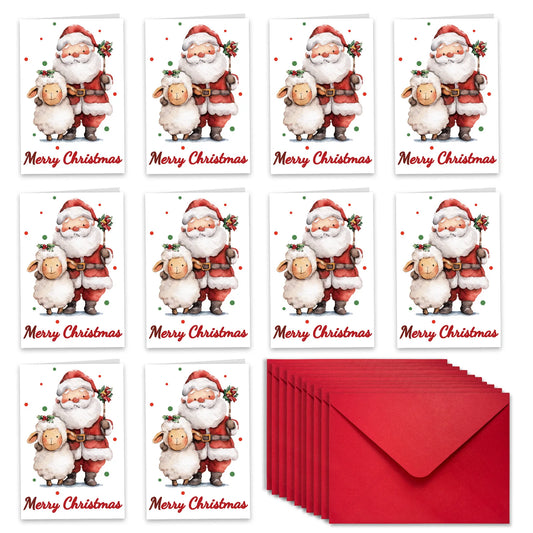 10pcs/Lot Merry Christmas Cards Message Card New Year Greeting Cards Christmas Gift For Family and Friends With Envelopes