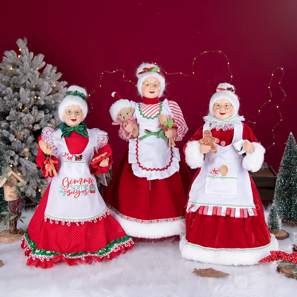 Santa Claus Granny Doll 50cm Standing Santa Claus Ornament Christmas Scene Doll Decoration 2024 Christmas Gift For Children