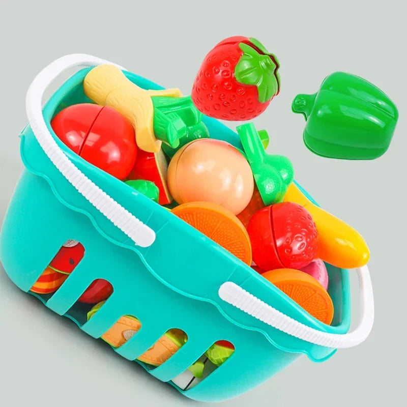 9-30PCS Kitchen Toys Pretend Play Set Simulation Cutting Fruit Vegetable Burger Food Cooking Children Educational Toys for Kids