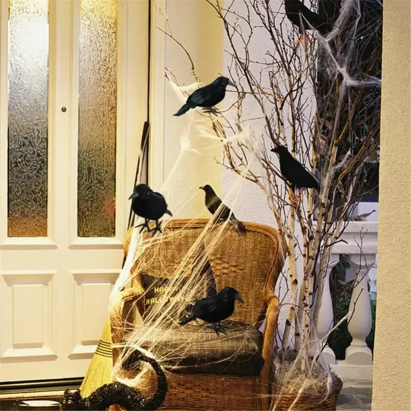 6/1Pcs Halloween Decoracion Simulation Black Crow Raven Bird Repellent Pest Control Pigeon Repellent Garden Outdoor Decoration