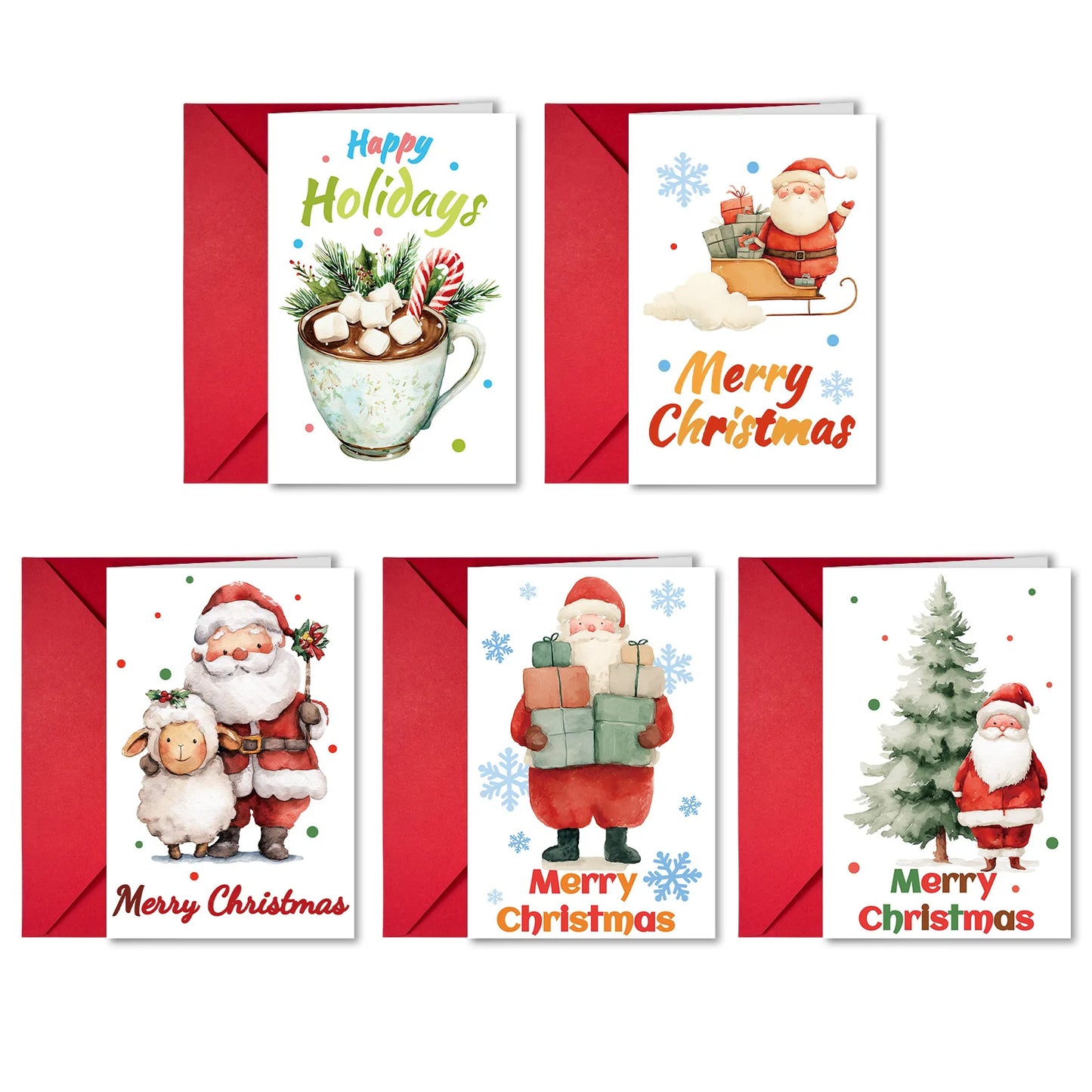 10pcs/Lot Merry Christmas Cards Message Card New Year Greeting Cards Christmas Gift For Family and Friends With Envelopes
