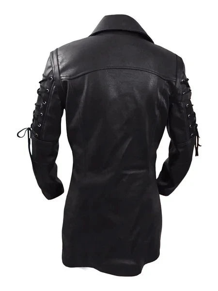 New Steampunk Men's Gothic Trench Coat Leather Jacket Punk Style Biker Jacke Autumn Winter Motocycle Jacket