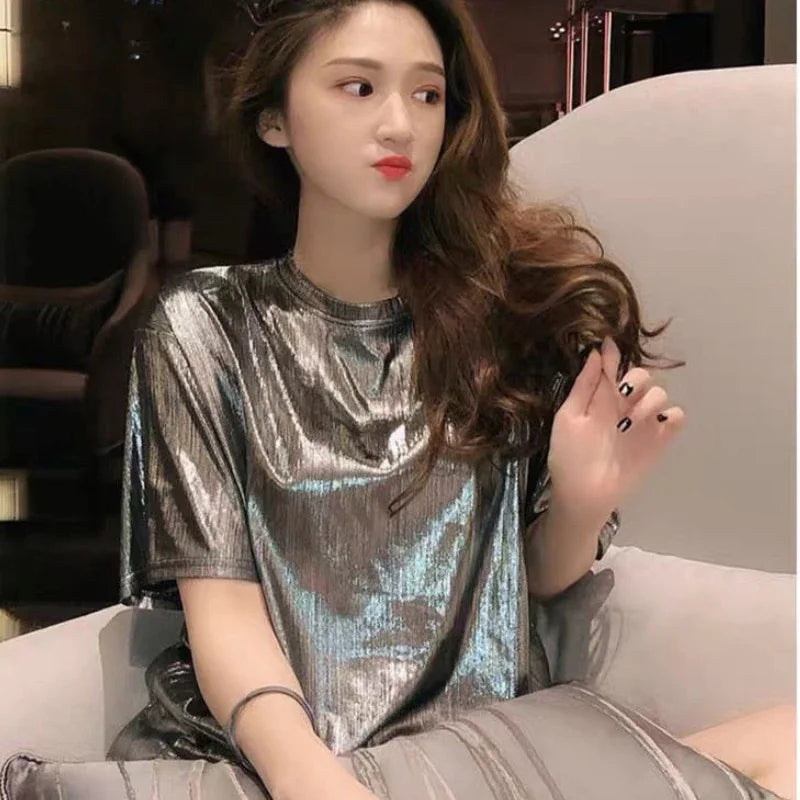 Summer Outfit Female Top Short Sleeve Women's T-shirt 2025 High Quality Y2k Fashion Korea Korean Style Popular Clothes Clothing