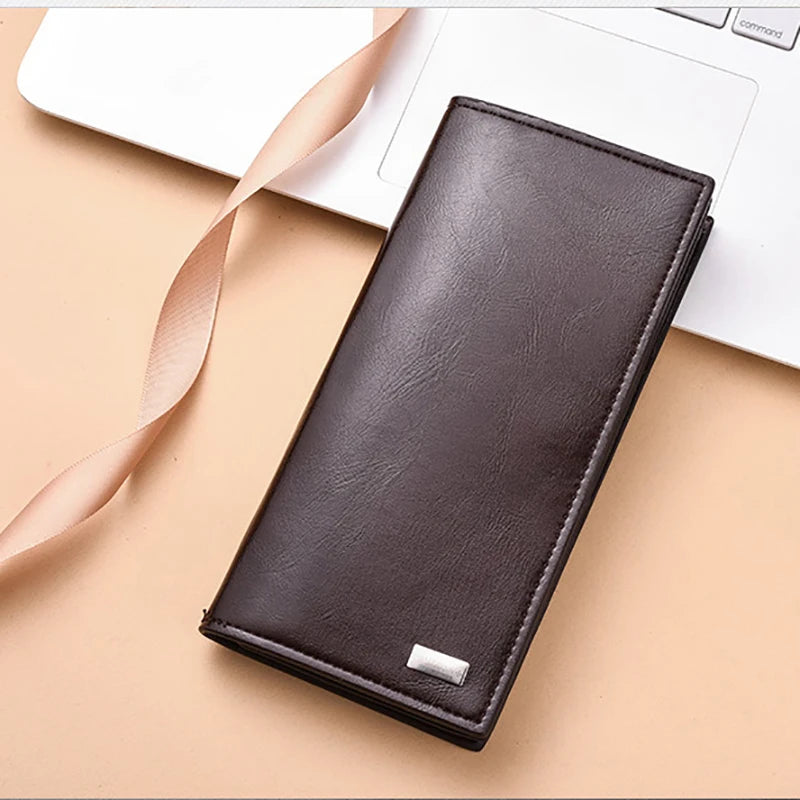 Fashion Long Section Wallets For Men Famous Brand Coin Bag High Capacity ID Wallet Purse Zipper Clutch Mobile Phone Bag Clutch