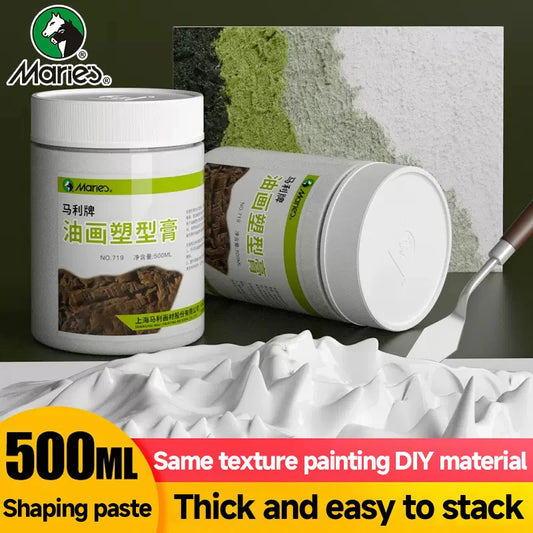 Marie's Oil Painting Shaping Paste 500ML Texture Painting Material Easy To Stack Fast Dry No Cracking Acrylic Base Art Supplies