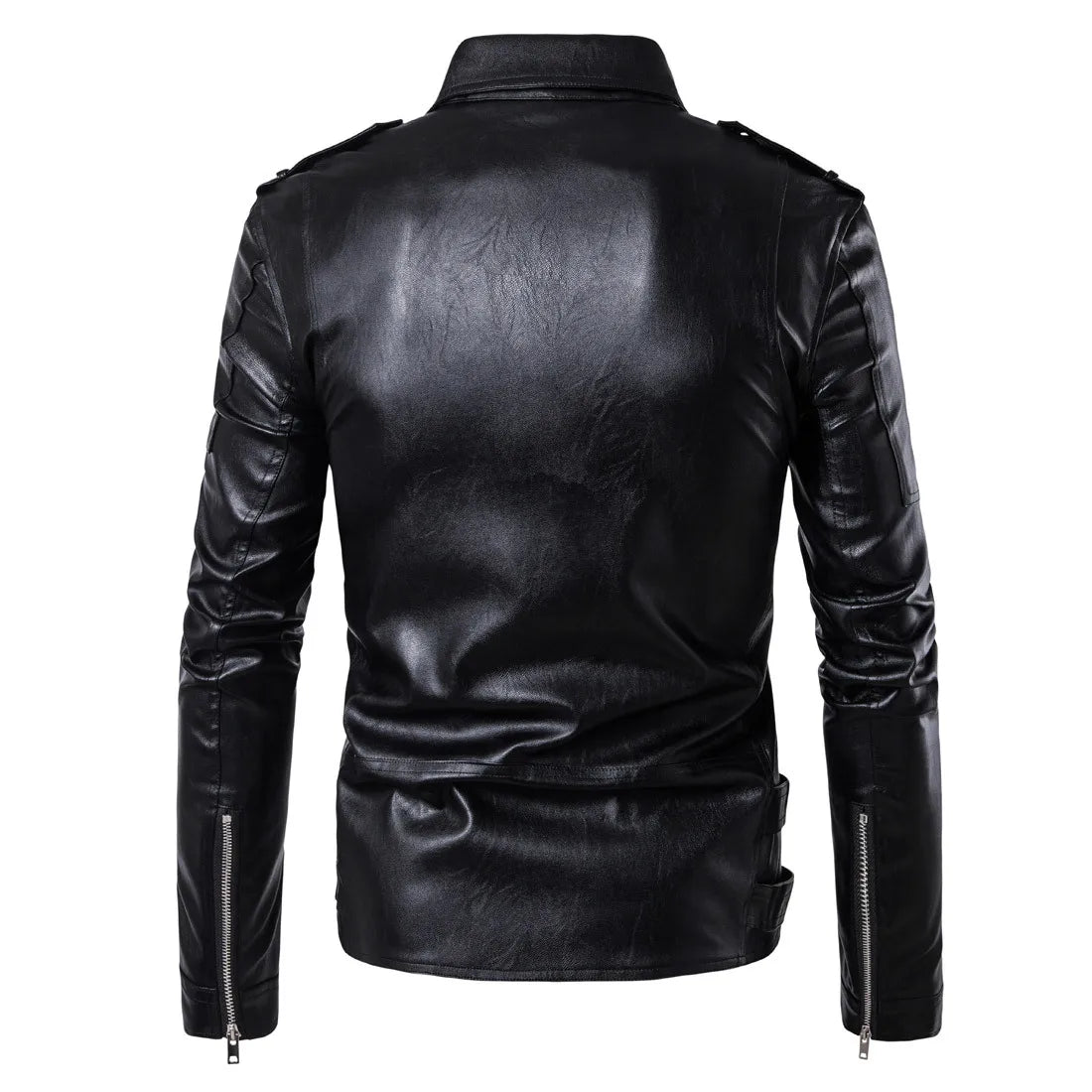 Men Faux Leather Coat Zipper Overcoat Motor Jacket Mens Bomber Jackets Fashion Motorcycle Bikers Punk  Man Brand Top Colthing