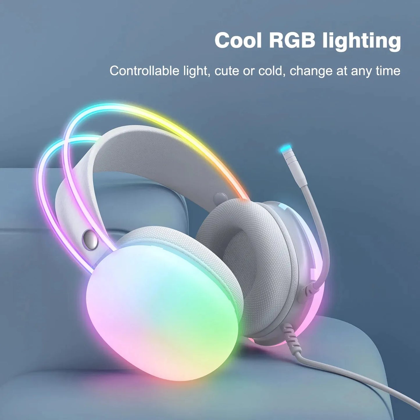 ONIKUMA 2023 New Headset Full RGB PC Gaming Headphones with RGB Lights FOR GAMMER KOL