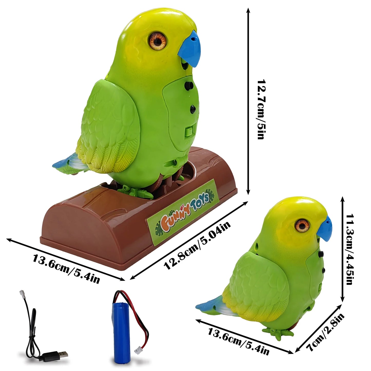 Funny Children's Toys Electric Parrot Hand Gesture Sensing Pet Birds Talking Walking Singing Toys Birthday Gift for Girls Boys