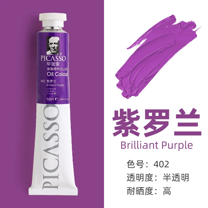 170ml LargeTubes Oil Paint Non-Toxic Excellent Tinting Strength, Mixable for Canvas Painting Artist Beginners DIY Art Supplies