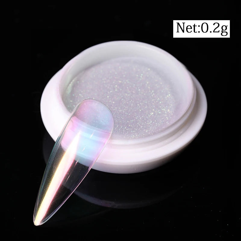 1Box Pearl Nails Glitter Powder Aurora Chrome Pigment Moonlight Shell Mirror Rubbing Dust UV Gel Polish Nail Supplies Decoration