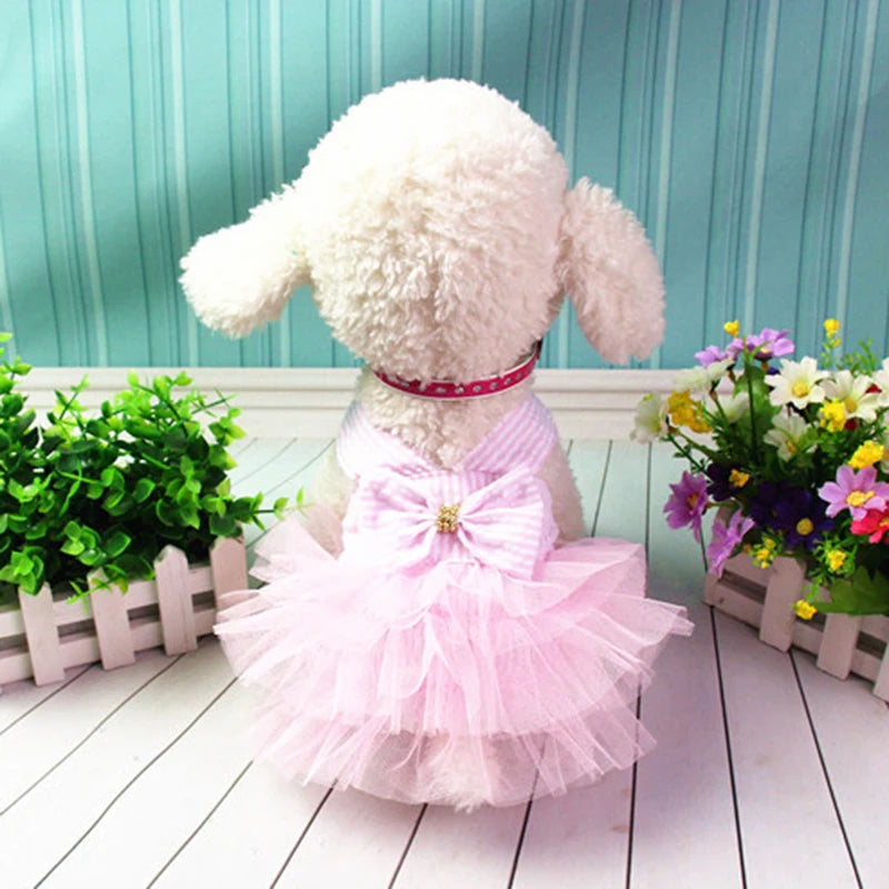 Sweet Bunny Rabbit Skirt Summer Pet Dress for Small Animals Stripe Plaid Puppy Dog Cat mascotas Clothes Clothing estidos perrita