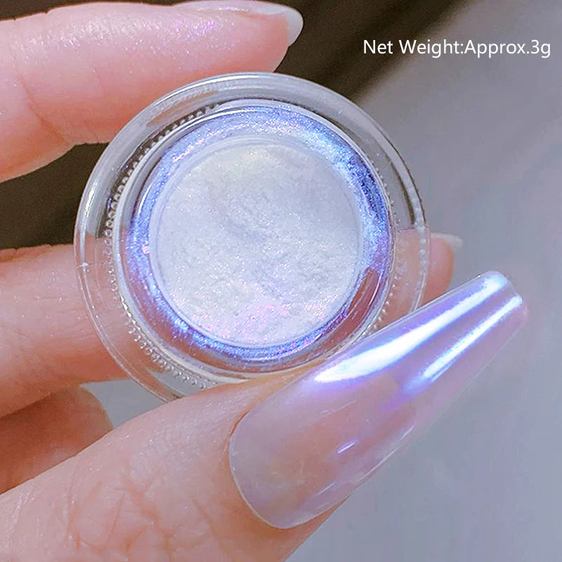 Reflective Magnetic Nail Powder Chameleon Glitter Dust Metallic Nail Art Chrome Shiny Pigment Supplies Nail Manicure Decorations