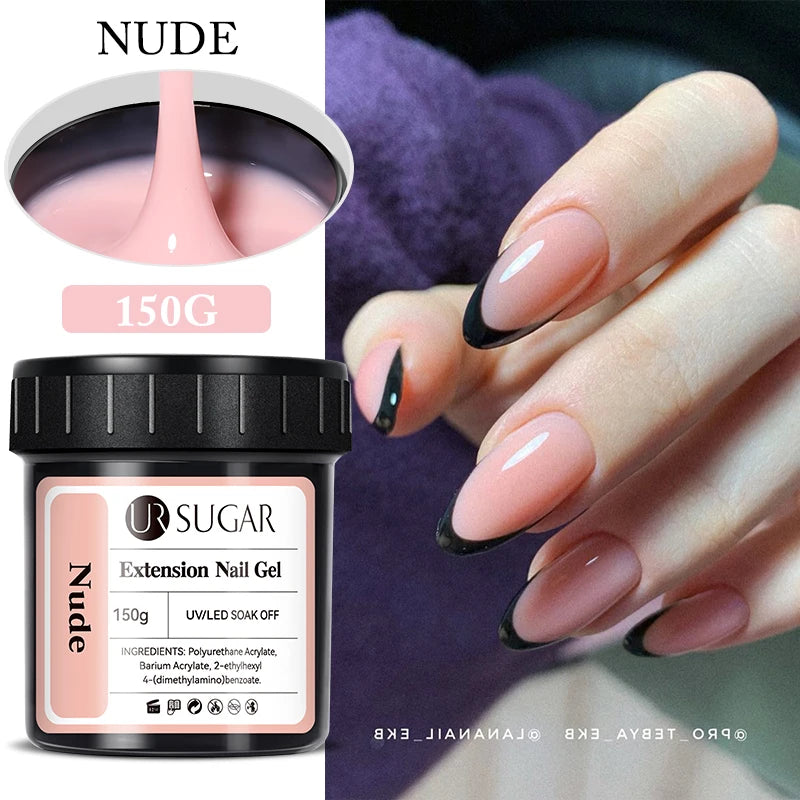 UR SUGAR 150g Building Nail Gel 18 Colors Nail Extension Gel Kit Nude Pink Clear Hard Constructed Gel Nail Strengthener Manicure