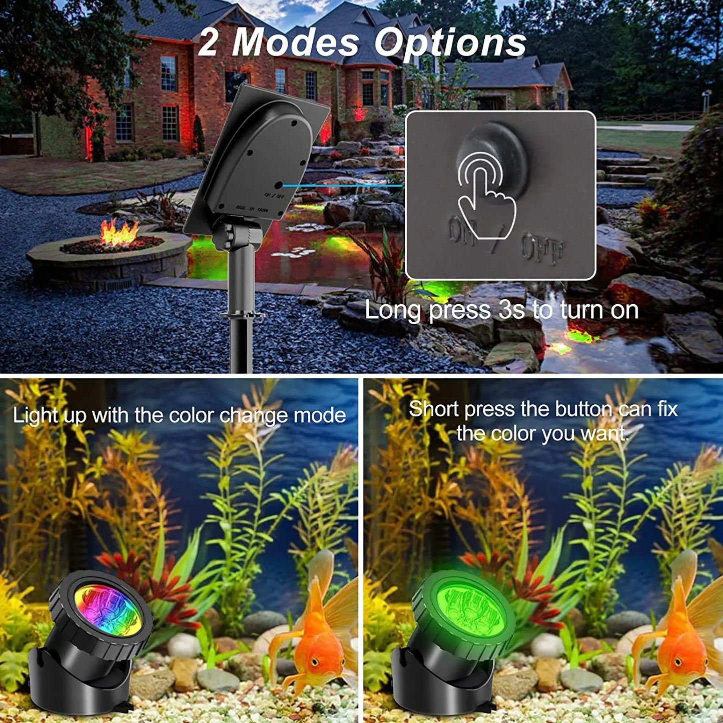 Solar Underwater Light Outdoor IP68 Landscape Street Garden Spotlight RGB LED Pond Aquarium Fish Tank Decor Pool Solar Lamp