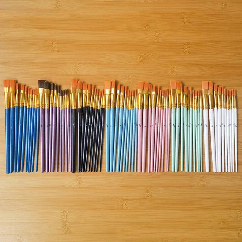 10pc High Quality Paint Brushe Set Nylon Painting Brush Short Rod Oil Acrylic Brush Watercolor Pen Professional Art Supplies