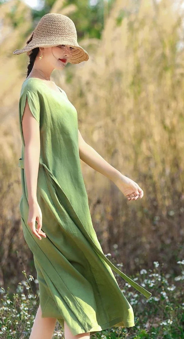 Midi Bandage Green Short Sleeve Female Dress Chic and Elegant Pretty on Promotion Sale Clearance Luxury A Line Women's Dresses