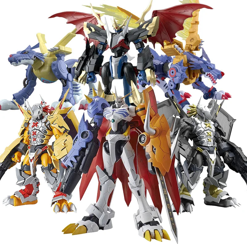 Bandai Original Anime Digimon Adventure War Greymon Garurumon Dukemon Action Figure Toys Collectible Model Gifts for Children