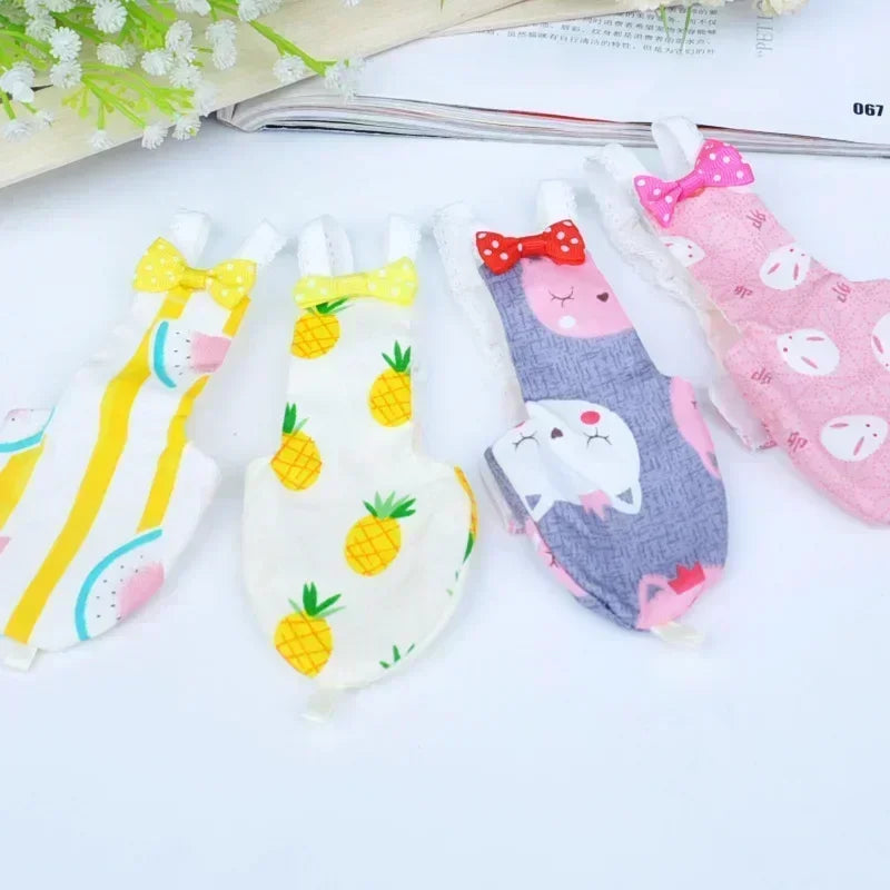 Parrot Diaper with Bowtie Cute Colorful Fruit Floral Cockatiel Pigeons Small Medium Large Pet Birds Flight Suit Clothes Washable