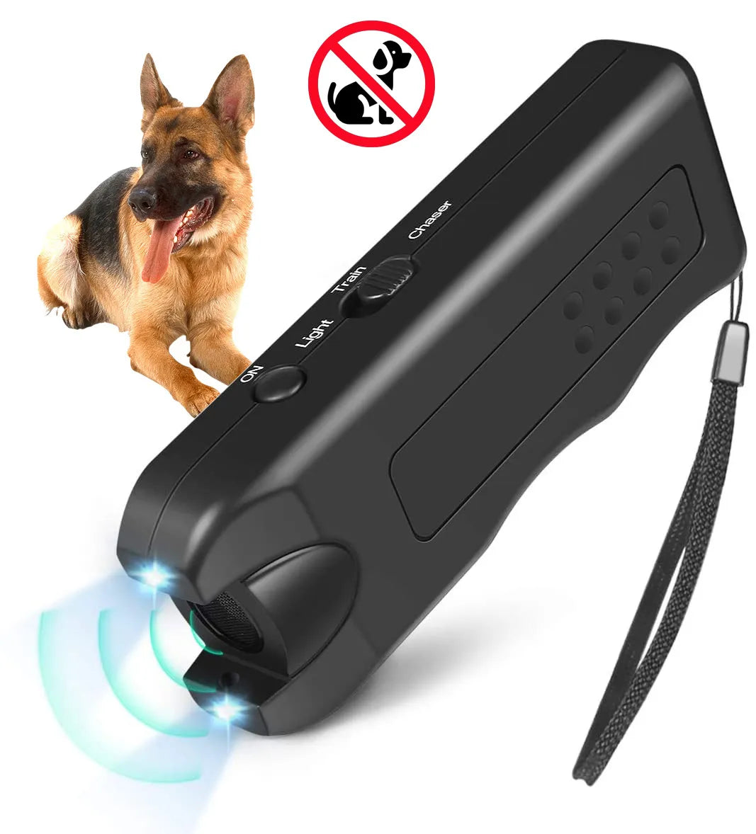 Ultrasonic Dog Repeller Handheld Barking Stop Luminous Ultrasonic Dog Driver Sonic Dog Bark Deterrent Device Anti Bark Dog Silen