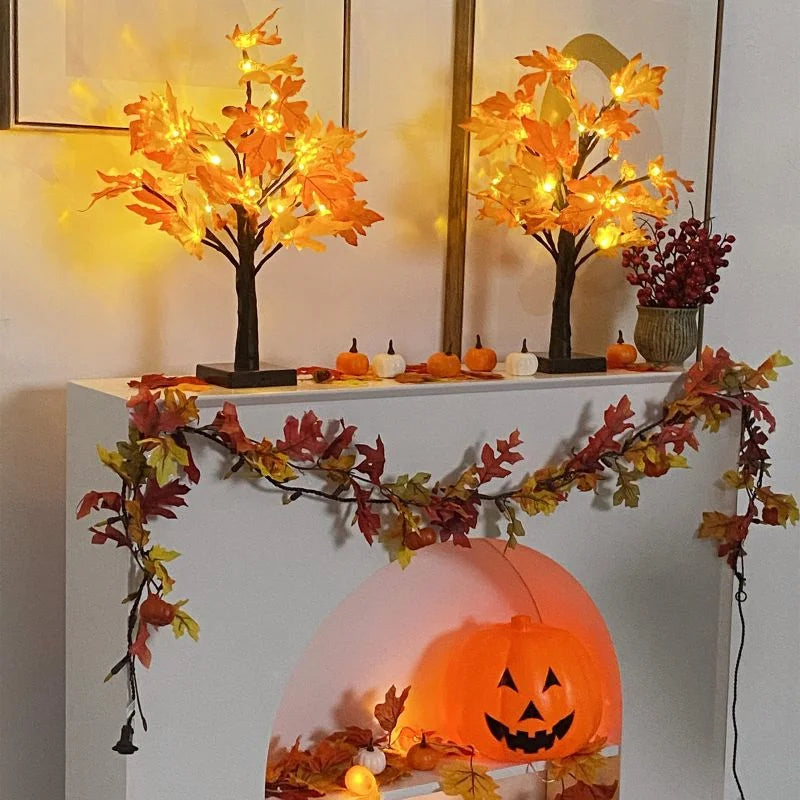 Halloween Led Tree Light Led Thanksgiving Maple Pumpkin Tree Lights Fall Maple Tree Glow Pumpkin Maple Tree Lights