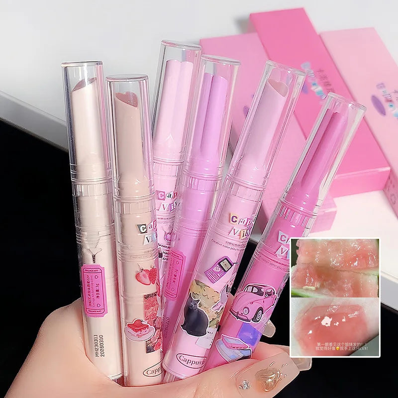 Jelly Love Lipstick Pink Water Gloss Clear Lip Glaze Waterproof Non-stick Cup Hydrating Plumping Fade Lip Lines Lip Gloss Makeup