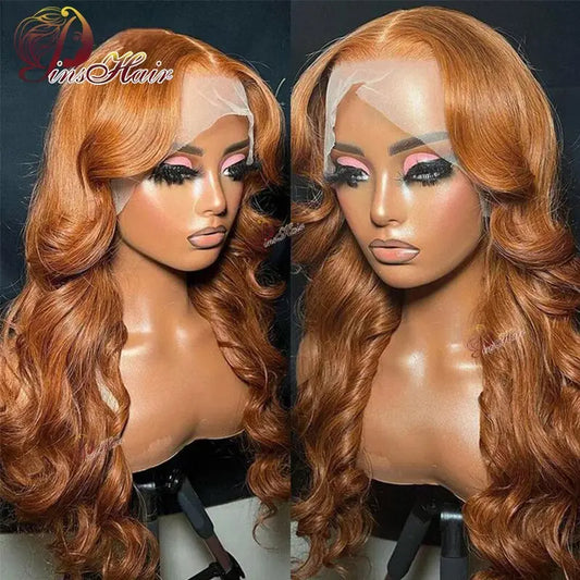 30 Inch Ginger Blonde 13X6 Lace Front Wig 13X4 Body Wave Human Hair Wigs Transparent Brazilian Human Hair Wig For Black Women