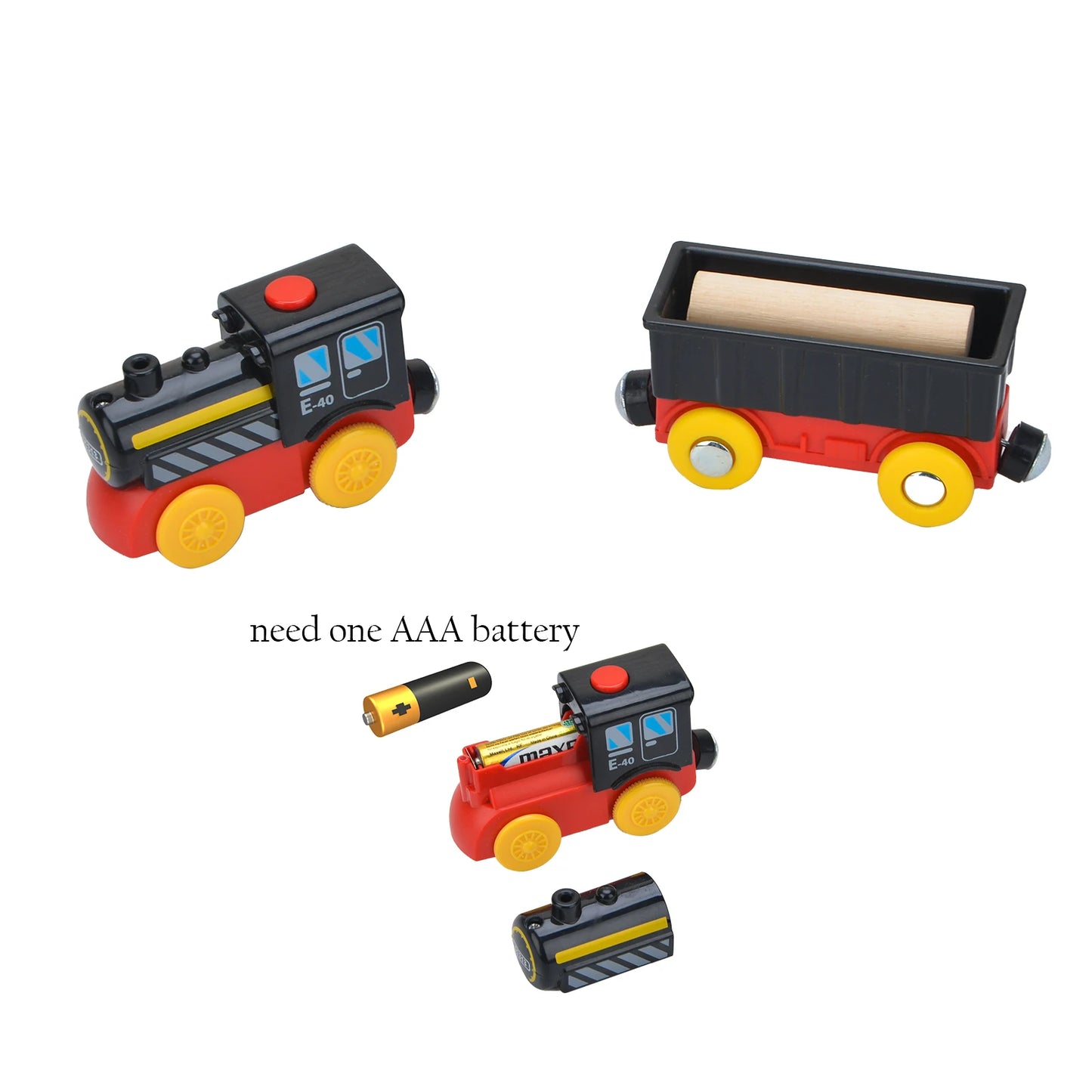 50pcs Forest Wooden Railway Set Electric Train Set Compatible with Other Wooden Tracks Gift for Child Kids Toy