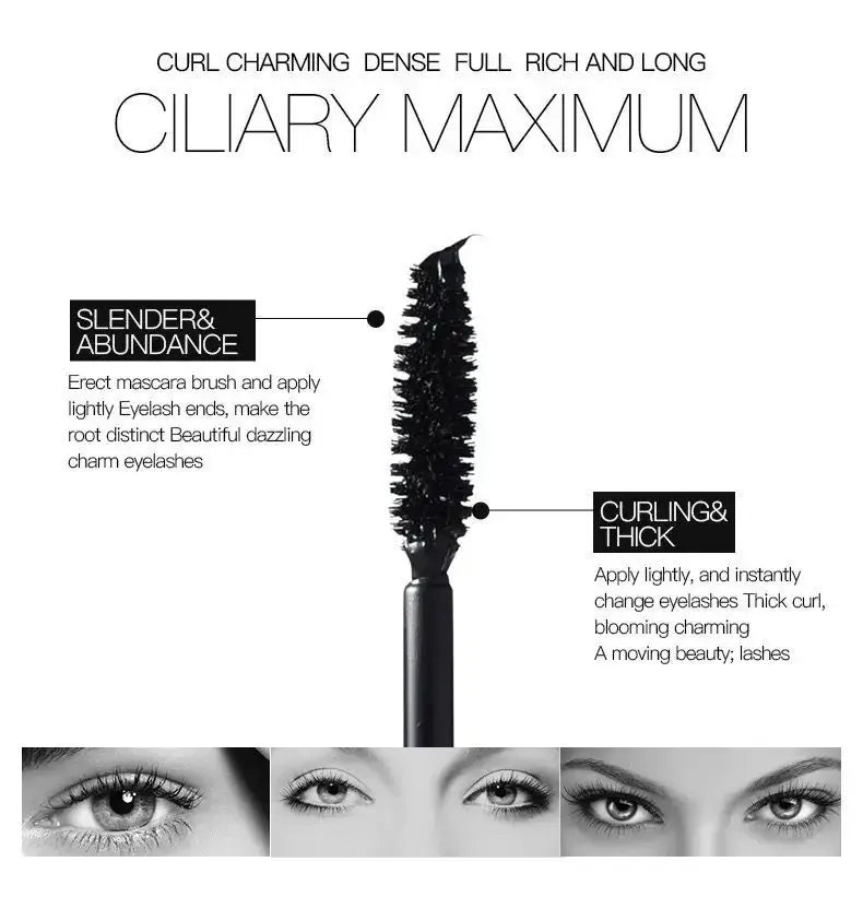 Black Curled Lashes 2-in-1 Mascara Lengthens And Volumising Eyelash Makeup Waterproof Quick Dry Eyelash Product Korean Comestics