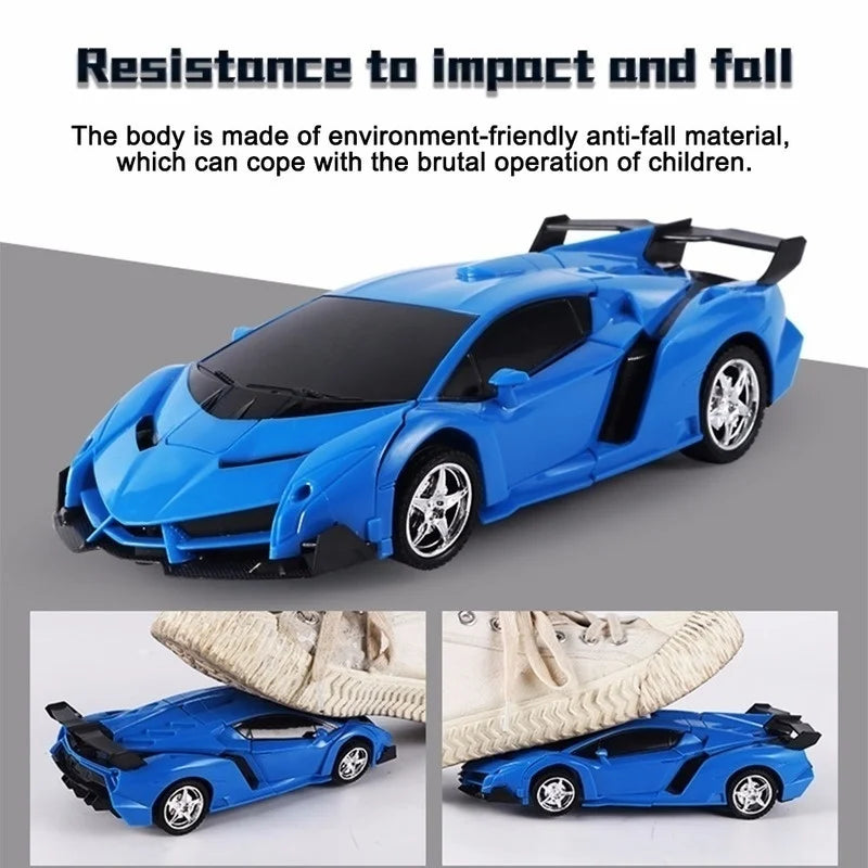 Hot Sale RC Police Toy Car Transformation Robots Sports Vehicle Model Robots Toys Cool Deformation Car Kids Toys Gifts For Boys