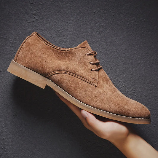 Men's Trend Casual Shoes Men's Suede Oxford Wedding Leather Dress Men's Shoes Men's Dress Flats