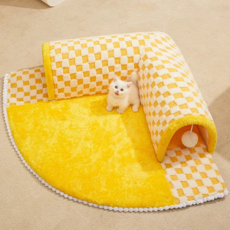 Cat Bed Can Play Cat Tunnel Dog House Bed Kitten Dog Basket Bed Cute Cat House Home Mat Pet Kennel Products Cama Para Gatos