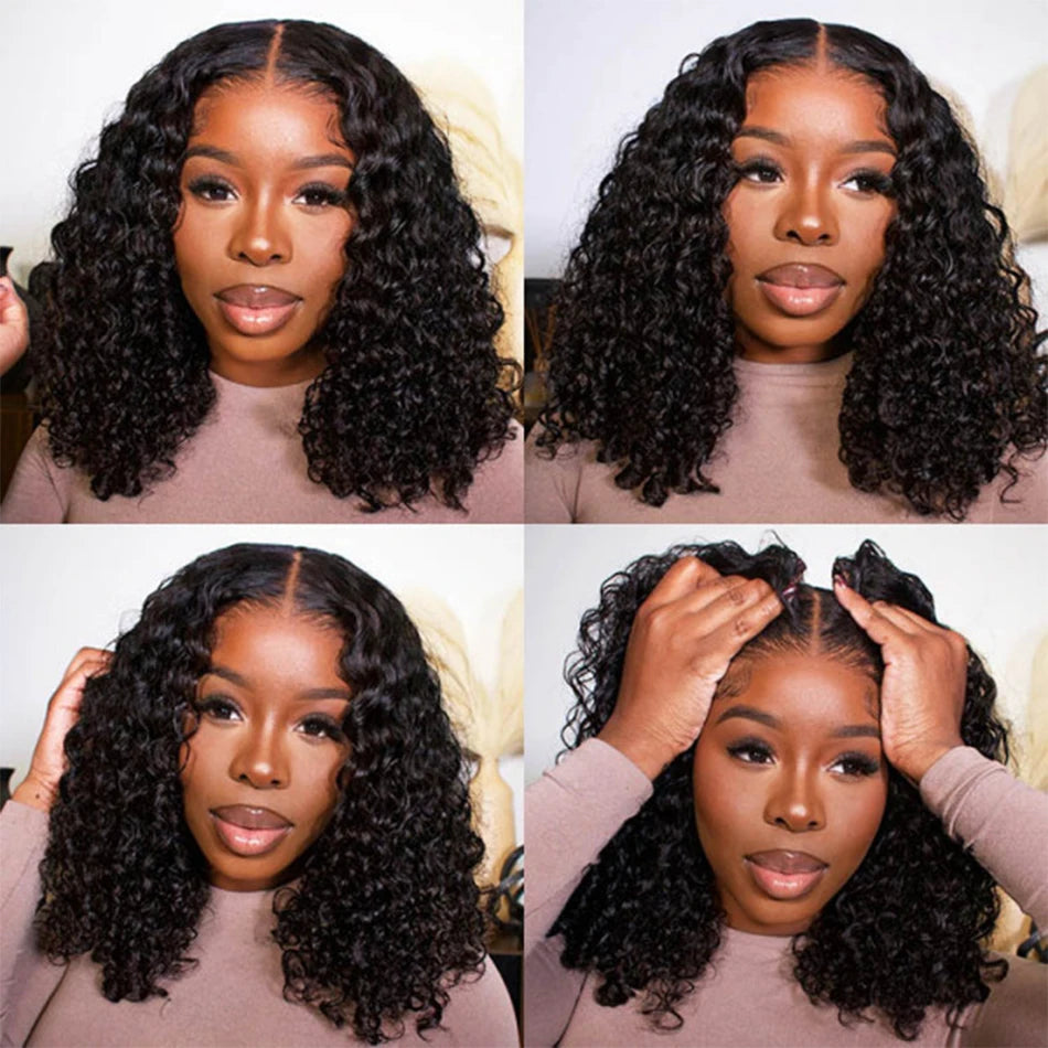 Glueless Wigs Short Bob Wigs Kiny Curly Lace Front Human Hair Wigs 13x4 Frontal Wet and Wavy 4x4 Closure Cheap Wigs On Sale