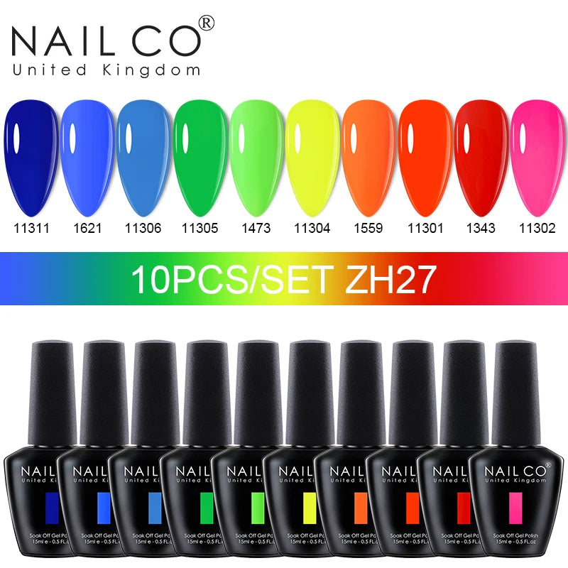 NAILCO 15ml 10/20pcs Gel Nail Polish Set Spring Summer Color UV Gel Nail Art All For Manicure  Gel Paint For DIY Professionals