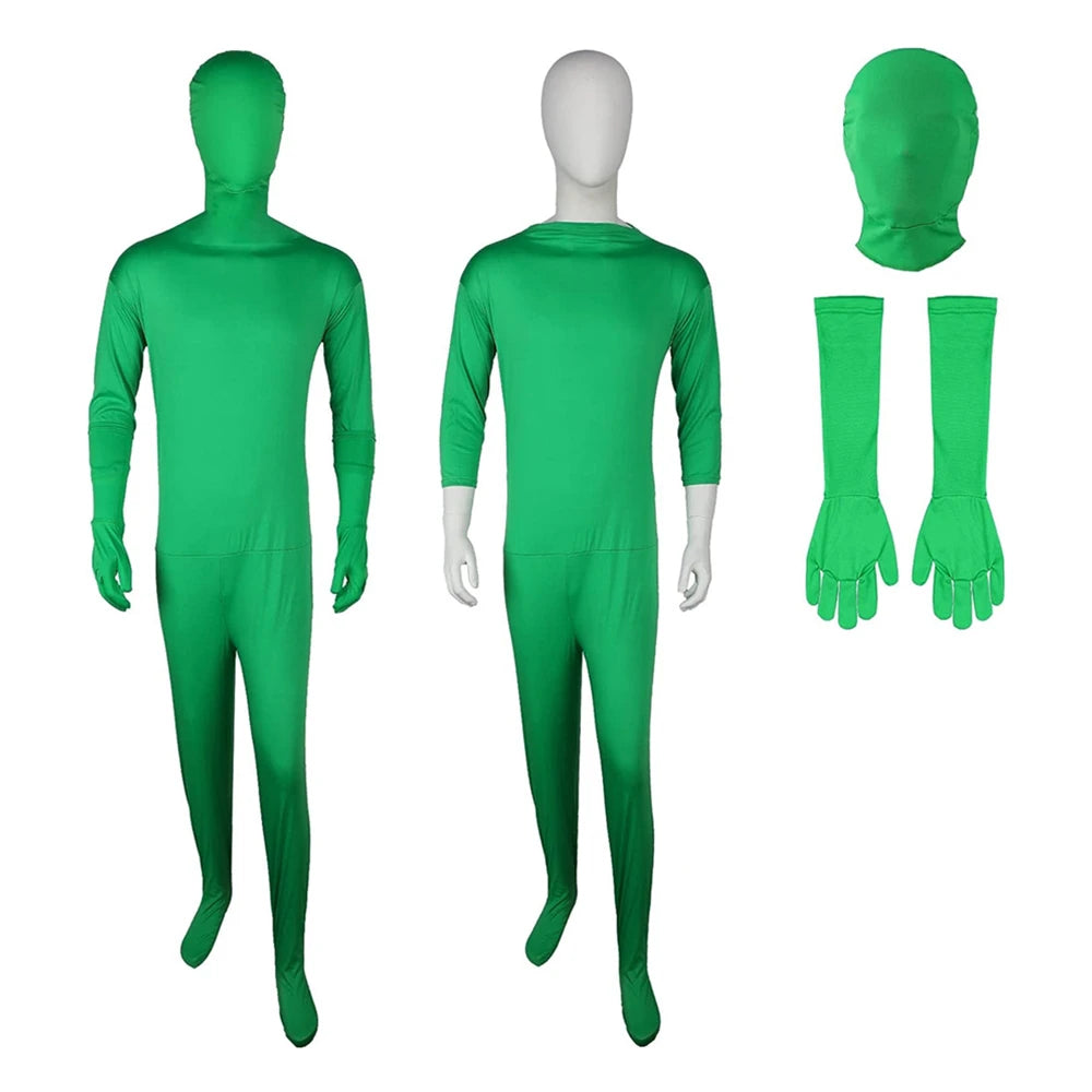 Green Screen Suit Disappearing Skin Bodysuit Photography Backdrop Chroma Key Invisible Effect Comfor Suit Photo Video Background