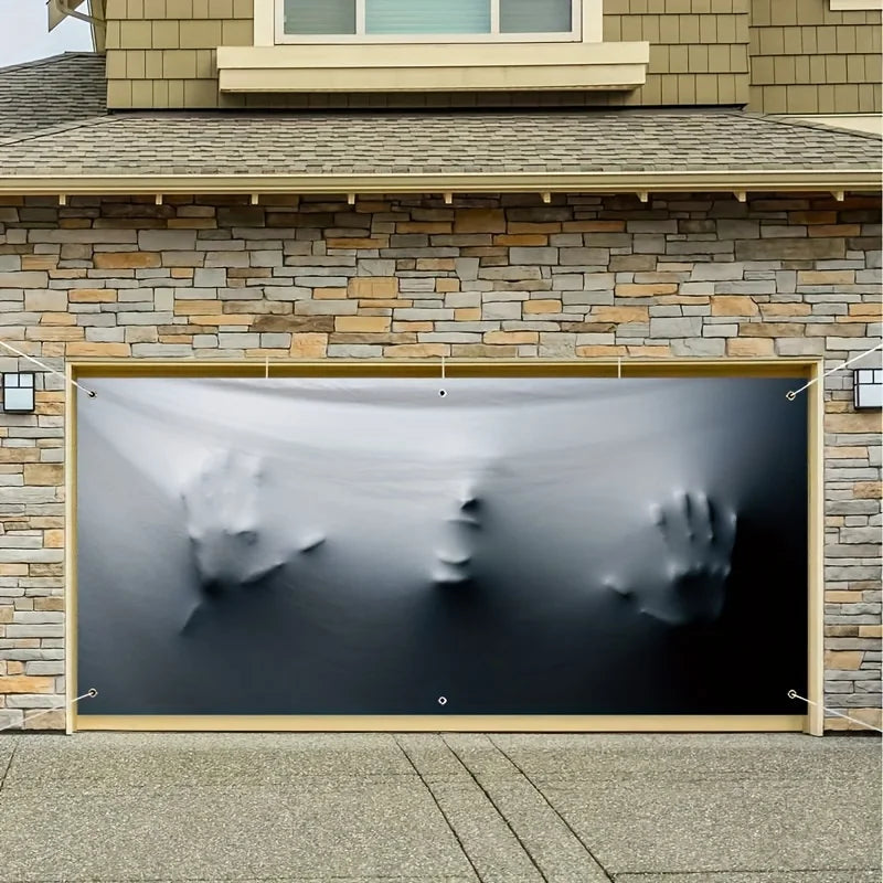 Halloween Horror Garage door banners, no need for power outdoor decorations, holiday party backgrounds and patio Halloween